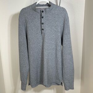 Men's Heather Gray Button-Up Sweatshirt